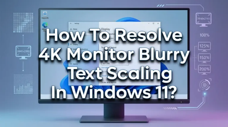 How To Resolve 4K Monitor Blurry Text Scaling In Windows 11?